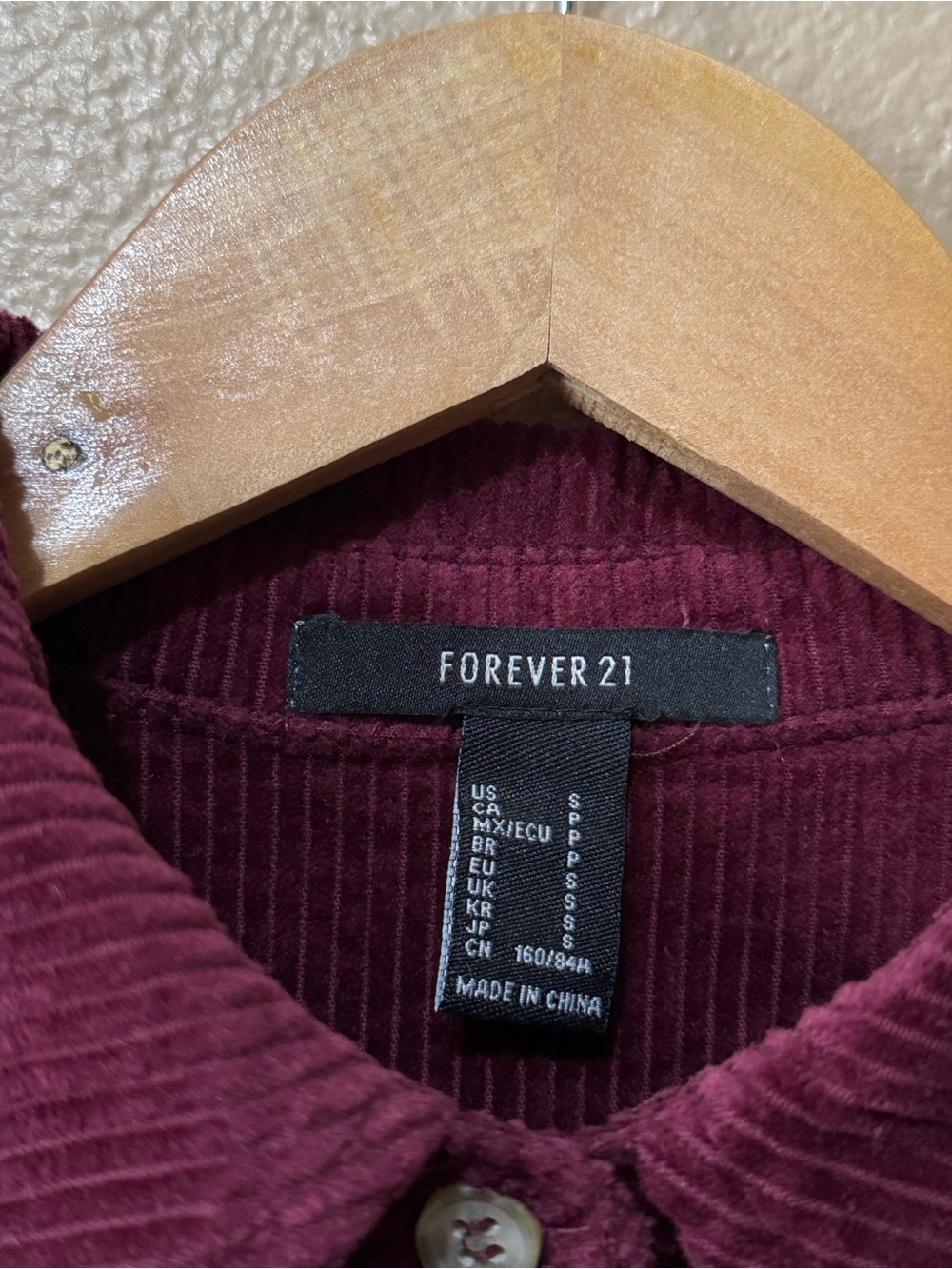 Forever 21 Corduroy Shirt Jacket - Wine - Picture 2 of 5